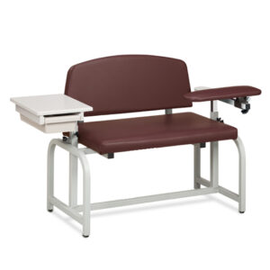 Lab X Series, Bariatric, Blood Drawing Chair with Padded Flip Arm and Drawer