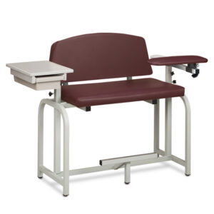 Lab X Series, Extra-Wide /Extra-Tall, Blood Chair/ Padded Flip Arm and Drawer