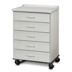 Molded Top, Mobile Treatment Cabinet with 5 Drawers